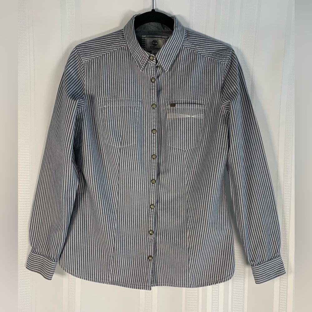 Timberland Earthkeepers Slim Fit Striped Button Down Shirt Size 6‎